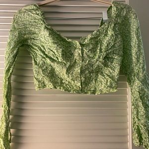 The Moods- Crop Top- Green- Size L fits like S